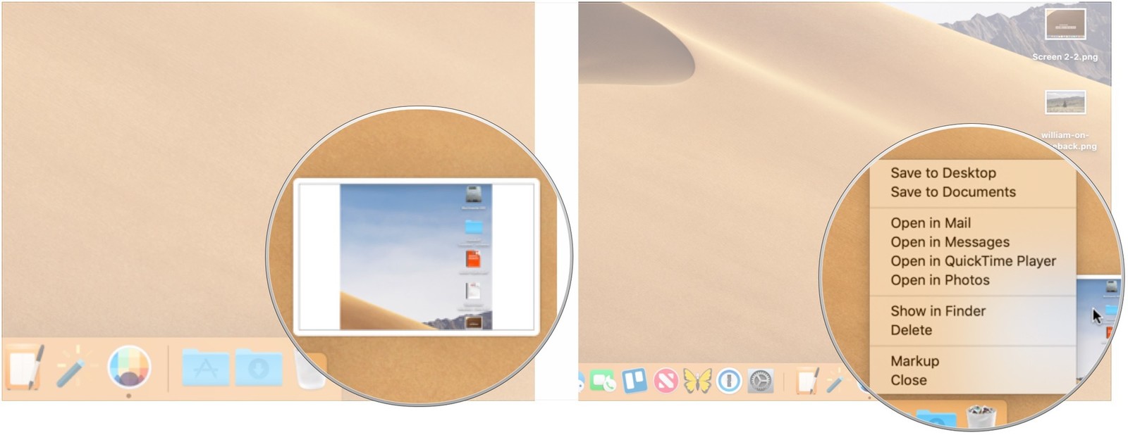 screenshot e screencast su macOS Mojave