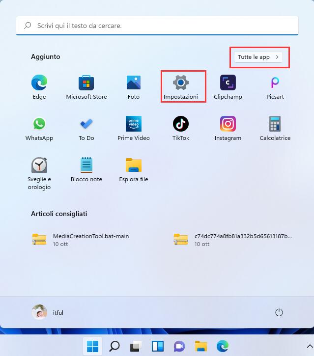 Cambiare lo sfondo su Windows 11