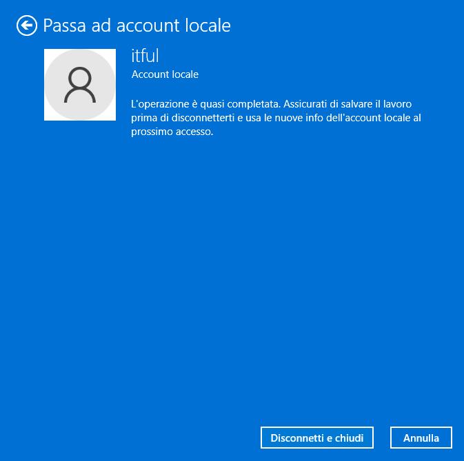 Cambiare un Account Microsoft 